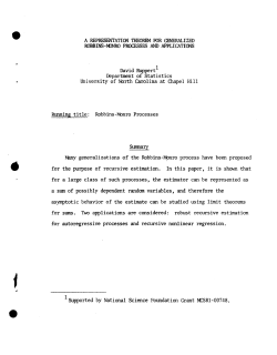 Ruppert, David.A Representation Theorem for Generalized Robbins-Monro Processes and Applications."