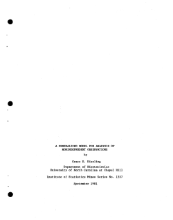 Kissling, G. E.; (1981)A Generalized Model for Analysis of Nonindependent Observations."