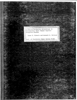 Nichols, James D. and Pollock, K. H.A Note of Estimation Methodology in Contemporary Small Mammal Capture-Recapture Studies."
