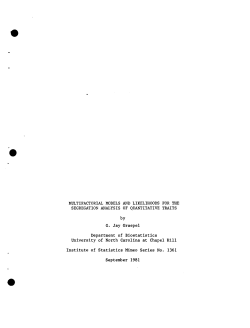 Graepel, G. J.; (1981)Multifactorial Models and Likelihoods for the Segregation Analysis of Quantitative Traits."