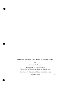Koury, Kenneth J.; (1981)Parametric Competing Risks Models in Clinical Trials."