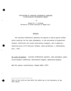 Richards, D. St. P.Applications of Invariant Differential Operators to Multivariate Distribution Theory."
