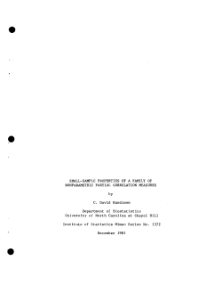 Hardison, C. David.; (1981) "Small-Sample Properties of a Family of Nonparametric Partial Correlation Measures."