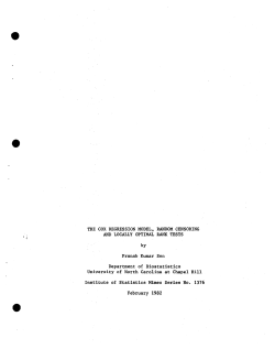 Sen, Pranab K.; (1982)The Cox Regression Model, Random Censoring and Locally Optimal Rank Tests."