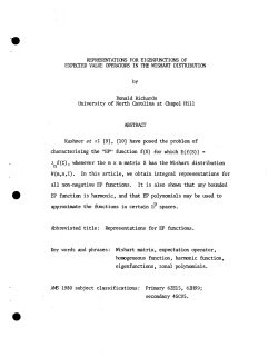 Richards, Donald.Representations for Eigenfunctions of Expected Value Operators in the Wishart Distribution."