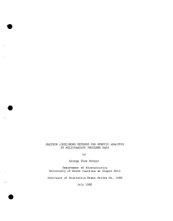 Bonney, George Ebow; (1982).Maximum Likelihood Methods for Genetic Analysis of Multivariate Pedigree Data."
