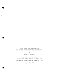 Mendoza, Ophelia M.; (1982).Taylor Series Variance Estimation for Selected Indirect Demographic Estimators."