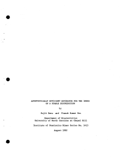 Basu, Sujit and Sen, Pranab Kumar; (1982).Asymptotically Efficient Estimator for the Index of a Stable Distribution."