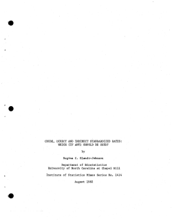 Elandt-Johnson, Regina C.; (1982).Crude, Direct and Indirect Standardized Rates: Which (If Any) Should Be Used?"