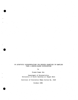 Sen, Pranab Kumar; (1982).On Asymptotic Representations for Reduced QUantiles in Sampling from a Length-Biased Distribution."