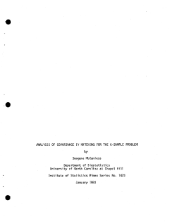McCanless, Imogene; (1983).Analysis of Covariance by Matching for teh K-Sample Problem."