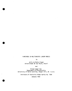 Singer, Julio da Motta and Sen, Pranab Kumar; (1983)M-Methods in Multivariate Linear Models."