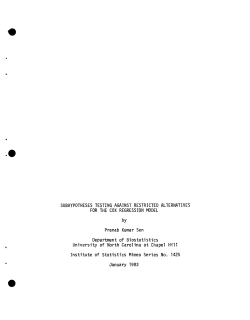 Sen, Pranab Kumar; (1983).Subhypotheses Testing Against Restricted Alternatives for the Cox Regression Model."