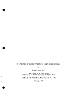 Sen, Pranab Kumar; (1983).On Estimators of Bundle-Strength in Length-Biased Sampling."