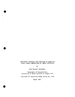 Steinberg, Seth Michael; (1983).Confidence Intervals for Functions of Quantiles Using Linear Combinations of Order Statistics."