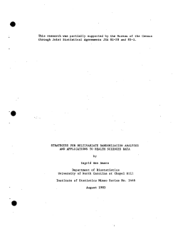 Amara, Ingrid Ann; (1983).Strategies for Multivariate Randomization Analyses and Applications to Health Sciences Data."