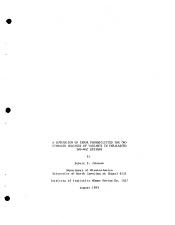 Johnson, Robert E.; (1983).A Comparison of Error Probabilities for Two Standard Analyses of Variance in Unbalanced Two-Way Designs."