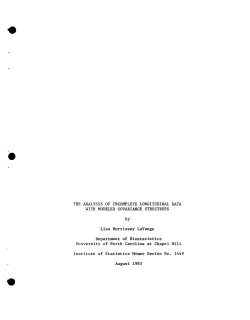 LaVange, Lisa Morrissey; (1983).The Analysis of Incomplete Longitudinal Data with Modeled Covariance Structures."