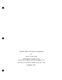 Boyle, Kerrie Eileen; (1983).Survival Model for Fertility Evaluation."