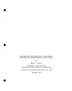 Bryant, Edward C.; (1983).Area-Under-the-Curve Analysis and Other Analyses Strategies for Repeated Measures Clinical Trials."