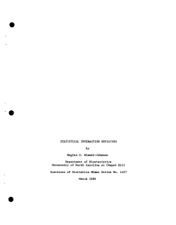 Elandt-Johnson, Regina C.; (1984).Statistical Interaction Revisited."