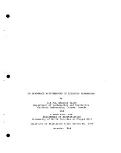 Saleh, A.K.Md. Ehsanes and Sen, Pranab Kumar; (1984).On Shrinkage M-Estimators of Location Parameters."