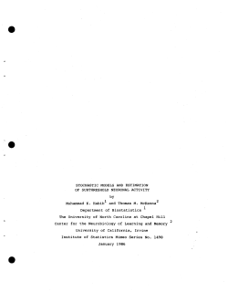 Habib, Muhammad K. and McKenna, Thomas M.; (1986).Stochastic Models and Estimation of Subthreshold Neuronal Activity."