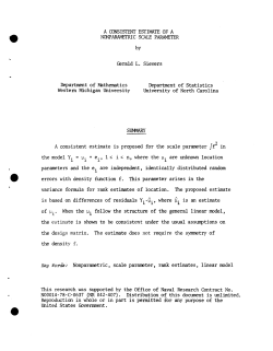 Sievers, Gerald L.A Consistent Estimate of the Nonparametric Scale Parameter."