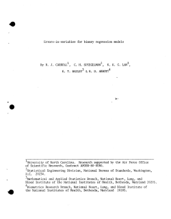 Carroll, R.J., Spiegelman, C.H., Lan, K.K.G., Bailey, K.T. and Abbott, R.D.Errors-in-Variables for Binary Regression Models."