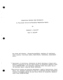 Carroll, Raymond J. and Gallo, Paul P.Comparisons Between Some Estimators in Functional Errors-in-Variables Regression Models."