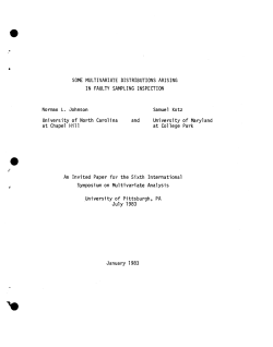 Johnson, Norman L. and Kotz, Samuel; (1983).Some Multivariate Distributions Arising in Faulty Sampling Inspection."