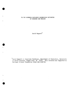 Ruppert, DavidOn the Bounded-Influence Regression Estimator of Krasker and Welsch."