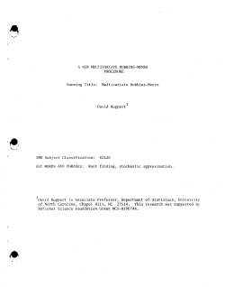 Ruppert, DavidA New Multivariate Robbins-Monro Procedure."