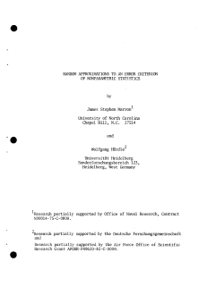 Marron, James Stephen and Hardle, WolfgangRandom Approximations to an Eerror Criterion of Nonparametric Statistics."