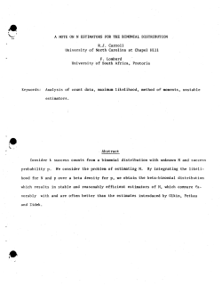 Carroll, R.J. and Lombard, F.A Note on N Estimators for the Binomial Distribution."