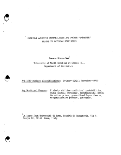 Scozzafava, RomanoFinitely Additive Probabilities and PropeImprope Priors in Bayesian Statistics."