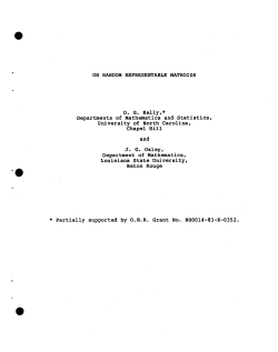 Kelly, D.G. and Oxley, J.G.On Random Representable Matroids."
