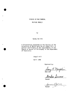 Kim, Buyng Soo; (1984).Studies of Multinomial Mixture Models."