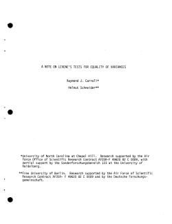 Carroll, Raymond J. and Schneider, HelmutA Note on Levene's Tests for Equality of Variances."