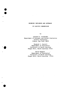 Stefanski, Leonard A., Carroll, Raymond J. and Ruppert, DavidBounding Influence and Leverage in Logistic Regression."
