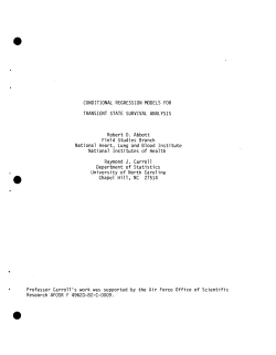Abbott, Robert D.Conditional Regression Models for Transient State Survival Analysis."
