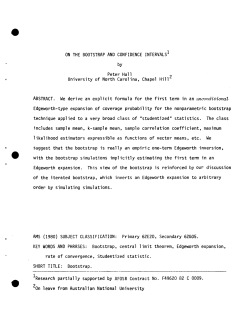 Hall, PeterOn the Bootstrap and Confidence Intervals."