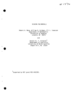 Mena, Robert A., Bridges, William R., Isaacson, Eli L. and Richards, Donald St. P.Selberg Polynomials."