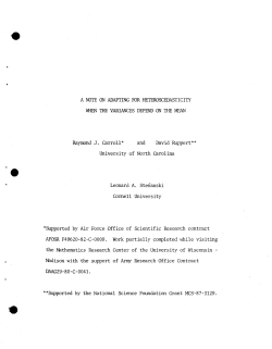 Carroll, Raymond J., Ruppert, David and Stefanski, Leonard A.A Note on Adapting for Heteroscedasticity When the Variances Depend on the Mean."