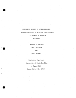 Carroll, Raymond J., Davidian, Marie and Ruppert, DavidEstimating Weights in Heteroscedastic Regression Models by Applying Least Squares to Squared or Absolute Residuals."