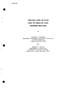 Stefanski, Leonard A.; (1985).Conditional Scores and Optimal Scores for Generalized Linar Measurement-Error Models."