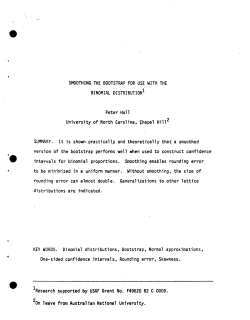 Hall, PeterSmoothing the Boostrap for Use with the Binomial Distribution."