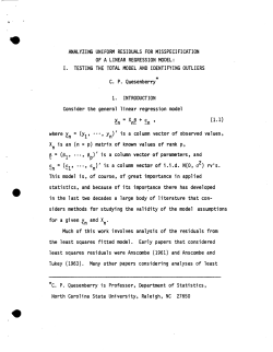 Quesenberry, C. P.Analyzing Uniform Residuals for Misspecification of a Linear Regression Model: I. Testing the Total Model and Identifying Outliers."