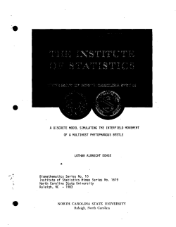 Dohse, Lotha Albrecht; (1982)A Discrete Model Simulating the Interfield Movement of a Multihost Phytophagous Beetle."