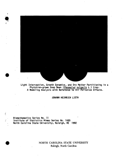 Lieth, Johann Heinrich; (1982)Light Interception, Growth, Dynamics, and Dry Matter Partitioning in a Phytotron-grown Snap Bean(Phaseolus vulgaris L.) Crop: A Modeling Analysis with Reference to Air Pollution Effects."